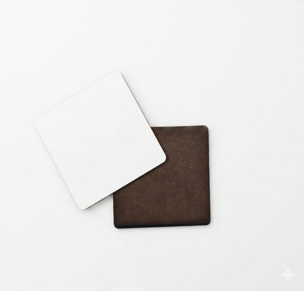 Blank square coaster mockup